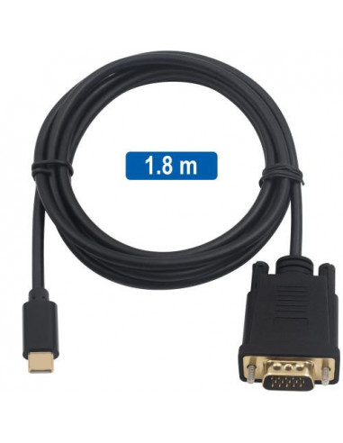 Cabo Ewent EC1052 USB-C para VGA,... Cabo Ewent EC1052 USB-C para VGA,...