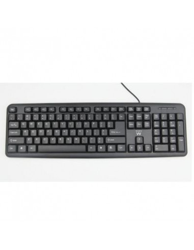 Teclado Ewent Standard Slim USB, Preto