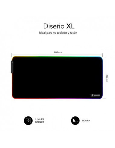 Tapete de Rato SUBBLIM - LED RGB, 9...