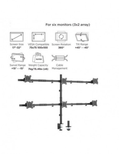 Suporte EQUIP 65016007101 para 6...