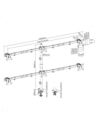 Suporte EQUIP 65016007101 para 6...