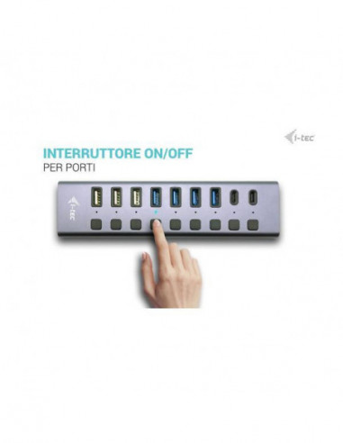 Hub USB I-Tec 9 Portas com LAN e... Hub USB I-Tec 9 Portas com LAN e...