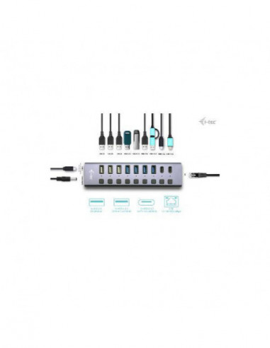 Hub USB I-Tec 9 Portas com LAN e... Hub USB I-Tec 9 Portas com LAN e...