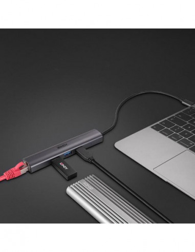 Hub Lindy USB 3.2 Gen2 Tipo-C com... Hub Lindy USB 3.2 Gen2 Tipo-C com...