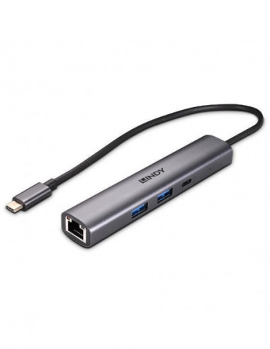 Hub Lindy USB 3.2 Gen2 Tipo-C com... Hub Lindy USB 3.2 Gen2 Tipo-C com...