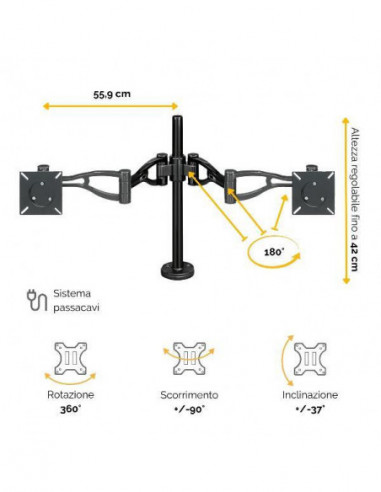 Suporte de Monitor Duplo Fellowes...