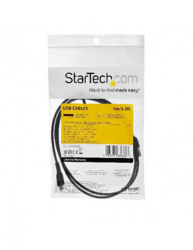Cabo USB-C StarTech, 1m, Preto, Fibra... Cabo USB-C StarTech, 1m, Preto, Fibra...