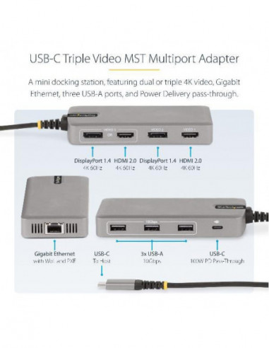 Adaptador StarTech USB-C Multiportas...
