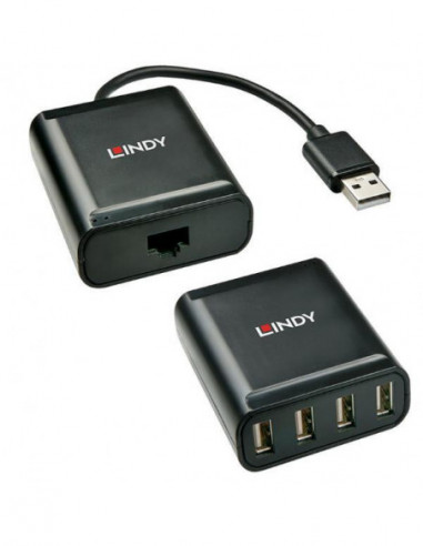 Extensor Lindy USB 2.0 Cat.6 - 4... Extensor Lindy USB 2.0 Cat.6 - 4...
