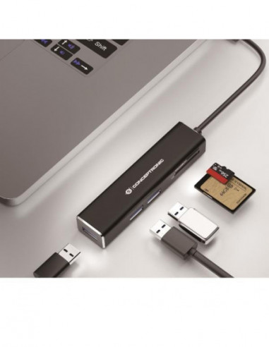 Adaptador Conceptronic DONN08B Hub...