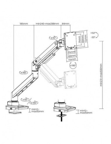 Equip Ergo Suporte Monitor a Gás 17"-49"