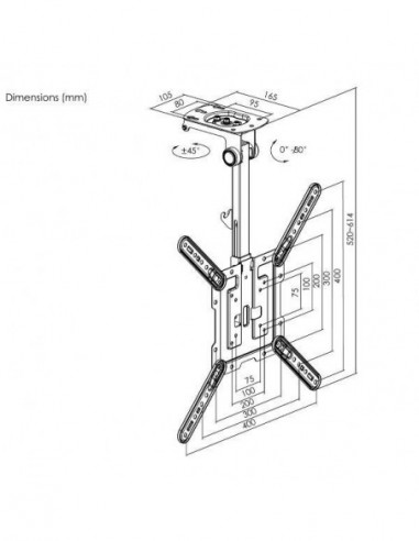 Suporte EQUIP Ergo para Teto LED/LCD...