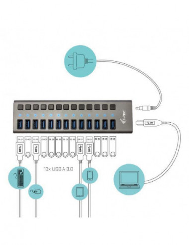 Hub USB I-Tec U3CHARGEHUB13 - 13... Hub USB I-Tec U3CHARGEHUB13 - 13...