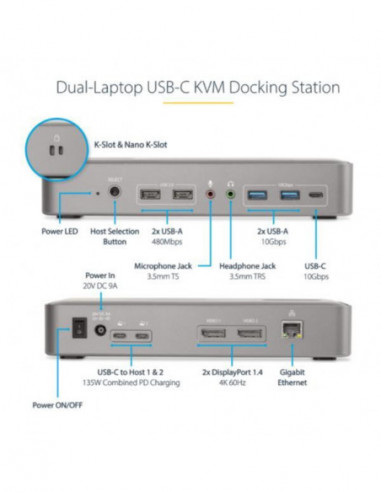 Docking Station Startech KVM USB-C -... Docking Station Startech KVM USB-C -...