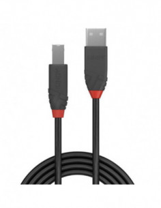 Cabo USB 2.0 Lindy, Preto, 1m