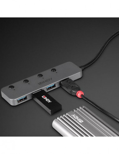 Hub USB Lindy 4 Portas USB 3.2 Tipo C... Hub USB Lindy 4 Portas USB 3.2 Tipo C...