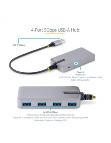 Hub USB Startech 5G4AB-USB-A-HST - 5... Hub USB Startech 5G4AB-USB-A-HST - 5...