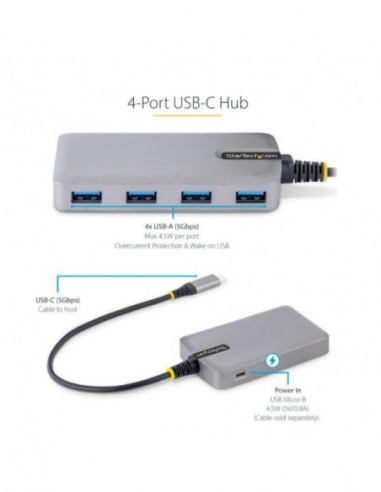 Hub USB Startech 5G4AB-USB-C-HST - 5...