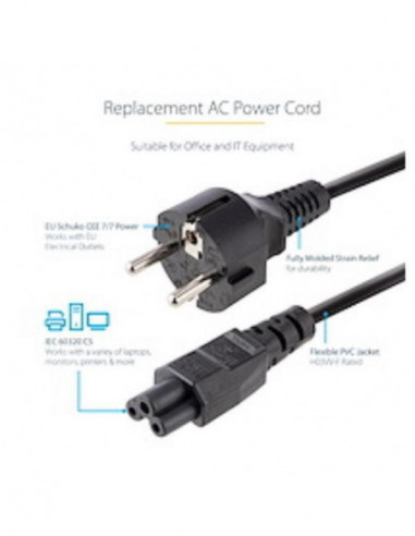 Cabo de Alimentação StarTech - 3m,...