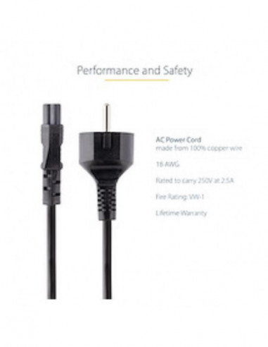 Cabo de Alimentação StarTech - 3m,...