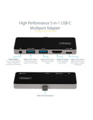 StarTech.com USB C Multiport Adapter,...