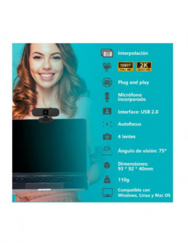 Câmara Web Nilox NXWCA01 - 2560x1440p... Câmara Web Nilox NXWCA01 - 2560x1440p...