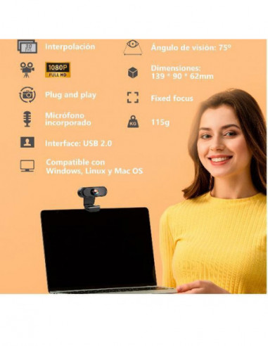 Câmara Web NILOX NXWC01 - Full HD... Câmara Web NILOX NXWC01 - Full HD...