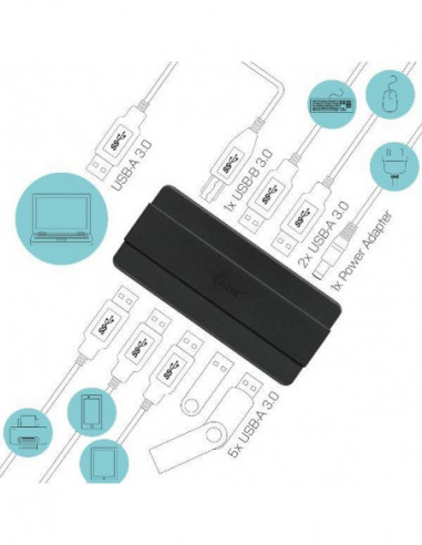 Hub USB I-Tec U3HUB742 - 7 Portas USB... Hub USB I-Tec U3HUB742 - 7 Portas USB...