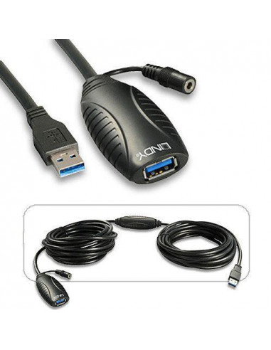 Extensão Ativa USB 3.0 Lindy 10m (43156)