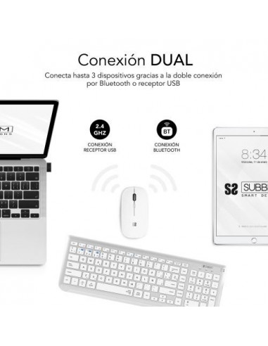 SUBBLIM Teclado con Ratón Bluetooth +...