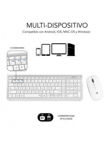 SUBBLIM Teclado con Ratón Bluetooth +...