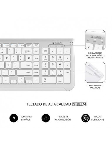 SUBBLIM Teclado con Ratón Bluetooth +...