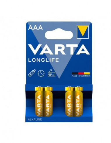 Pilhas Alcalinas Varta AAA (4 Unidades)