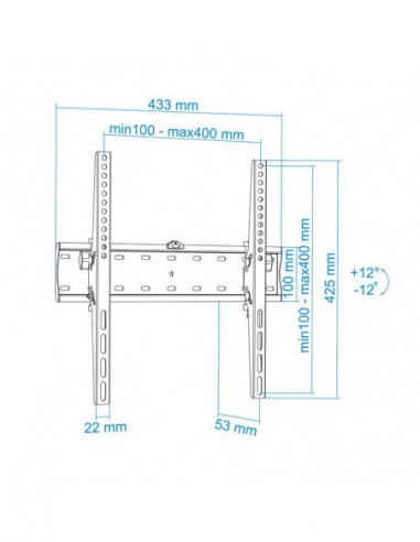 Suporte de Parede Tooq LP4255T-B para...