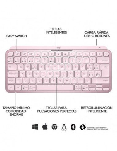 Teclado Español Logitech Mx Keys Mini...