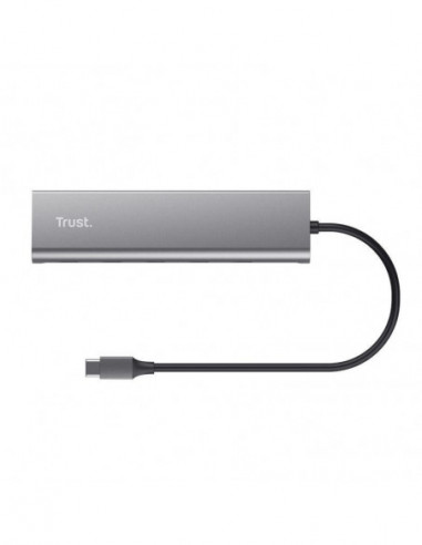 Hub USB-C Trust 5 Portas em Alumínio Hub USB-C Trust 5 Portas em Alumínio