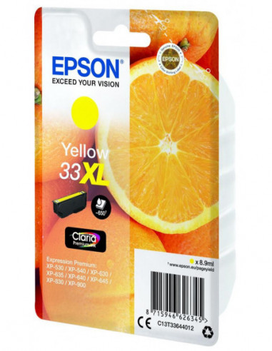 Tinteiro EPSON 33 Amarelo XL -... Tinteiro EPSON 33 Amarelo XL -...