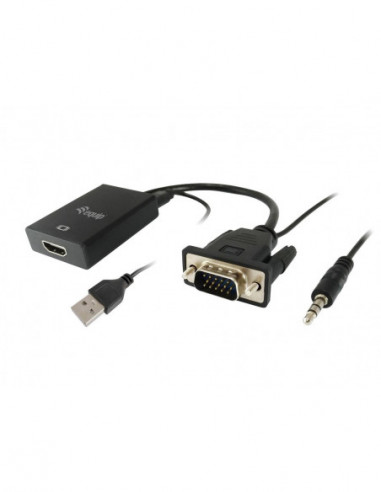 Equip Adaptador Vga Hdmi M/F C/Audio...