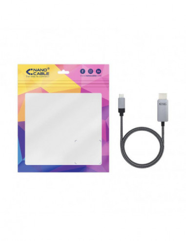 Cabo USB-C para HDMI Nanocable, 1.8m,... Cabo USB-C para HDMI Nanocable, 1.8m,...