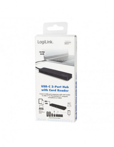 Hub USB-C LogiLink UA0312: 3 Portas... Hub USB-C LogiLink UA0312: 3 Portas...