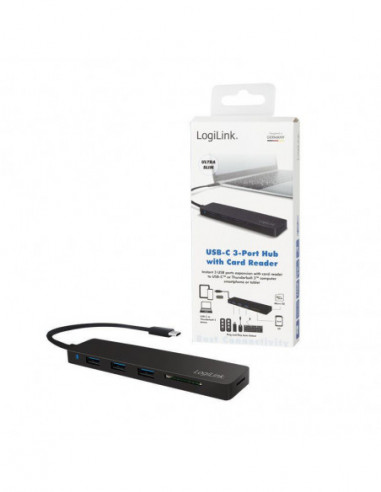 Hub USB-C LogiLink UA0312: 3 Portas... Hub USB-C LogiLink UA0312: 3 Portas...