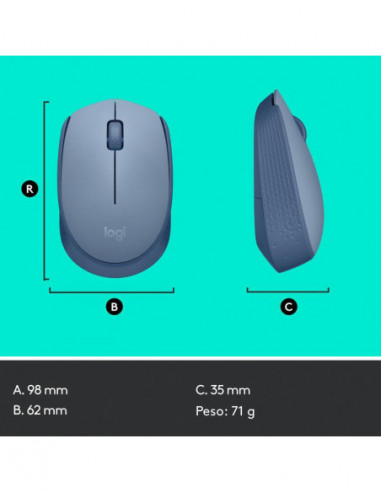 Logitech Raton M171 Inalambrico Gris...