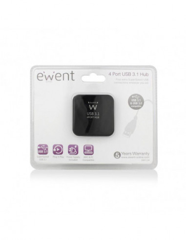 Hub USB Ewent EW1134 - 4 Portas, 5000... Hub USB Ewent EW1134 - 4 Portas, 5000...