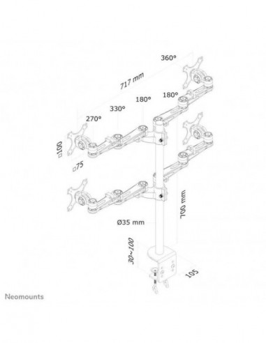 Suporte Newstar para 4 Monitores...
