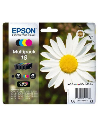 Tinteiro EPSON 18 Multipack 4 Cores -... Tinteiro EPSON 18 Multipack 4 Cores -...