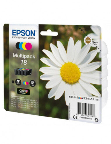 Tinteiro EPSON 18 Multipack 4 Cores -... Tinteiro EPSON 18 Multipack 4 Cores -...