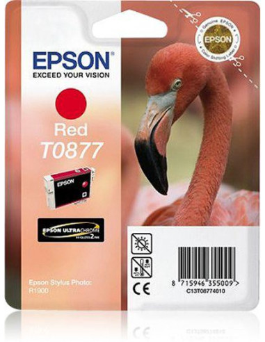 Tinteiro EPSON T0877 Vermelho Ultra... Tinteiro EPSON T0877 Vermelho Ultra...