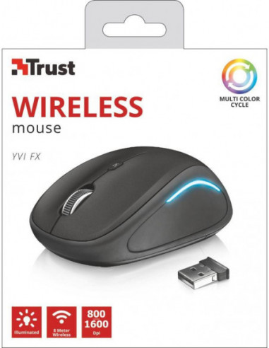 Rato TRUST Yvi FX Wireless Black - 22333