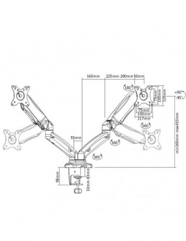 Suporte de Mesa Napofix 13-27"...
