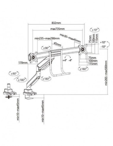 Suporte de Mesa EQUIP 650161 para...